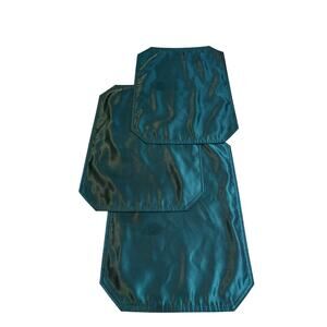 Set of 3 Deep Green Placemats Christmas Holiday Decor Pine